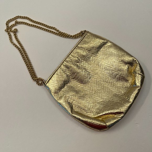 Vintage Magid Gold Leather magnetic closure purse with chain strap - Picture 1 of 7